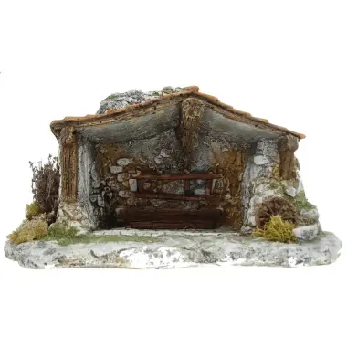 Décor pour santons de provence - Mas/étable toit 2 pentes - 21 x 10 x H 17 cm
