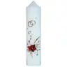 Cierge de mariage 265 x 60 mm alliances et roses rouges