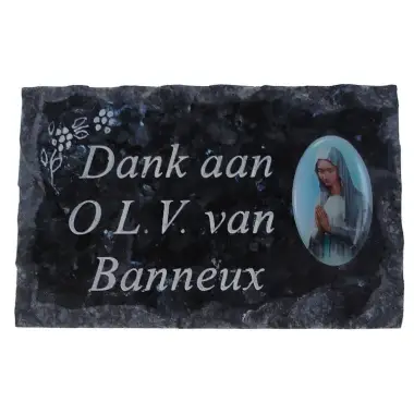 Plaque Cimetiere Dank Aan O.l.v. Van Banneux 9x14