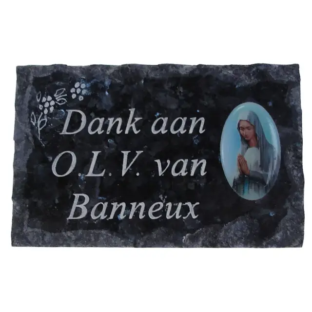 Grafplaat 9x14 Dank Aan O.l.v. Van Banneux