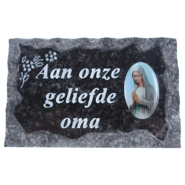 Grafplaat 9X14cm Aan onze geliefde oma