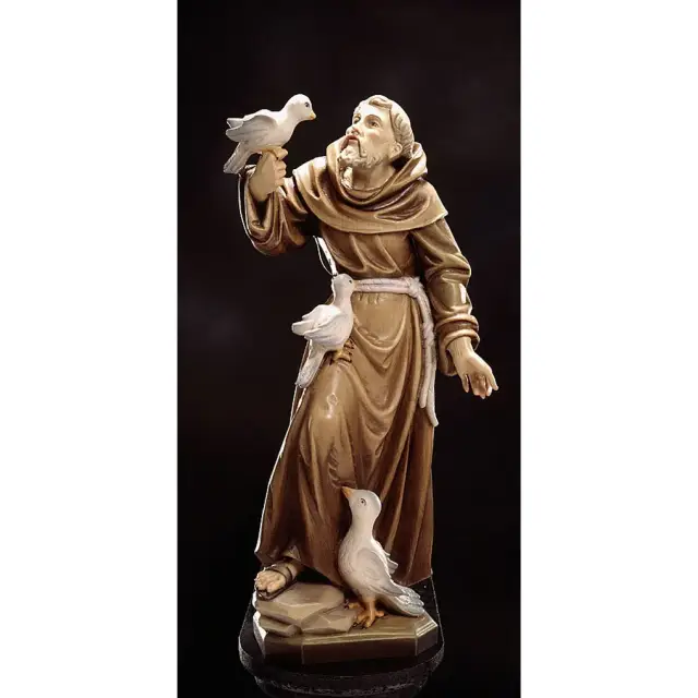 Houtsnijwerk H Franciscus 30 Cm / Gekleurd
