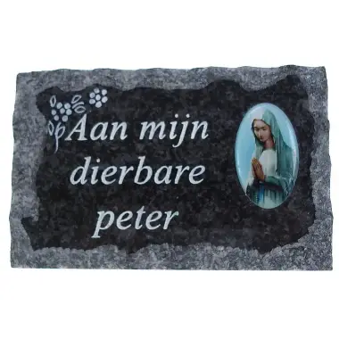 Plate of cemeteries Aan Mijn Dierbare Peter 9x14