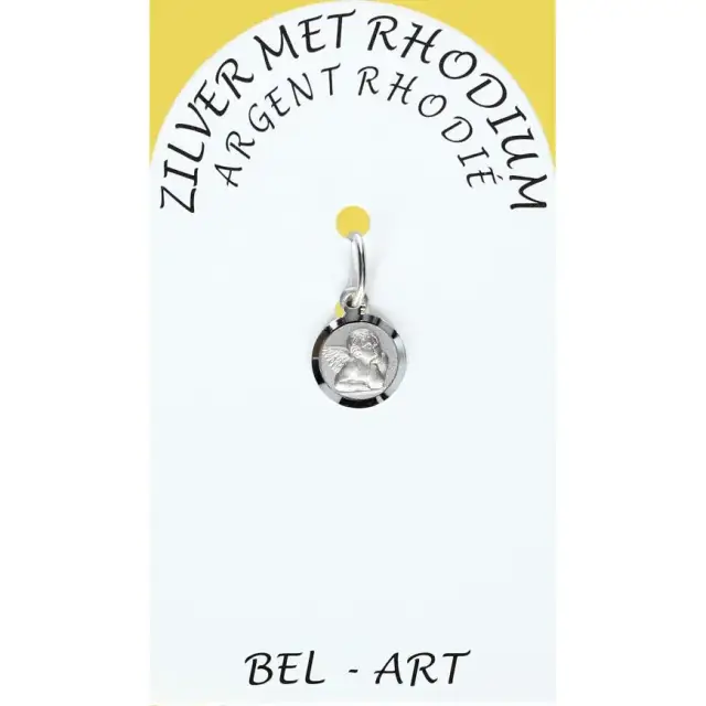 Médaille Argent Rhodié - Ange - 8 mm