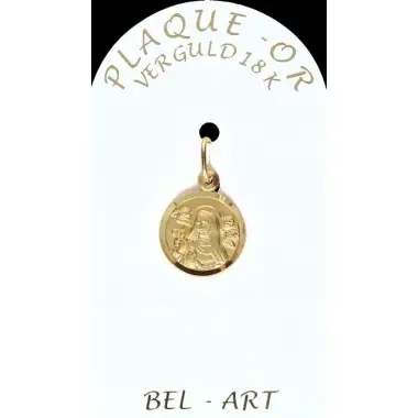 Medal gold plated St. Rita 12mm