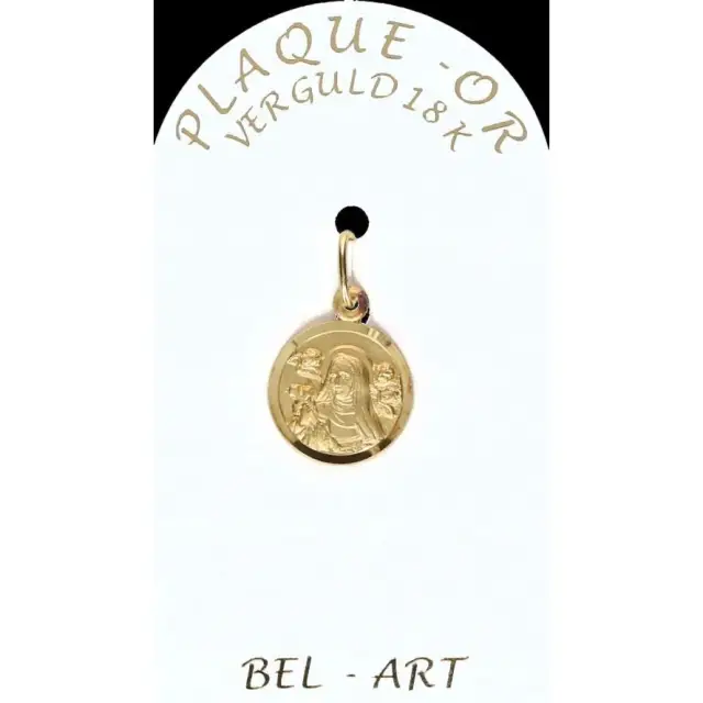 Medal gold plated St. Rita 12mm