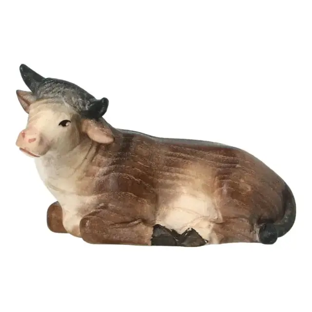 Ox laying: wood carving nativity scene Pema 12 cm