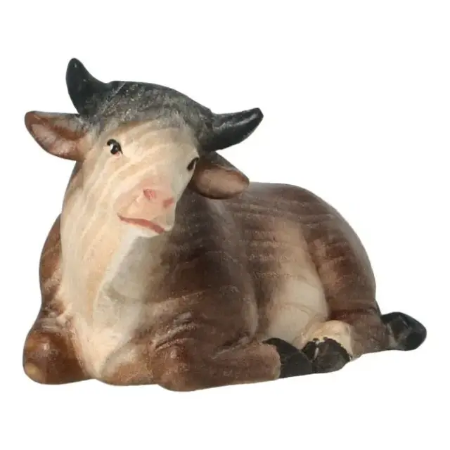 Ox laying: wood carving nativity scene Pema 12 cm