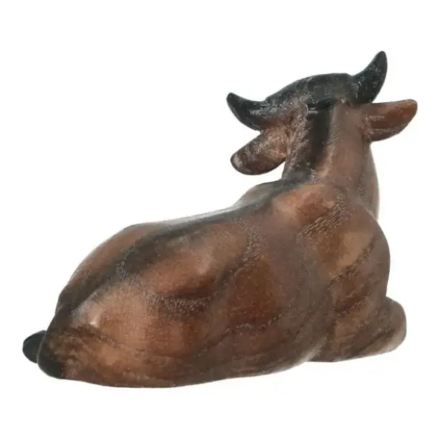 Ox laying: wood carving nativity scene Pema 12 cm