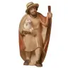 Shepherd with staff and lamb: wood carving nativity scene Pema 12 cm