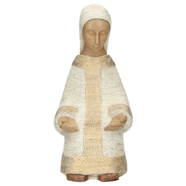 Vierge Paysanne - 27cm - Blanc / doré