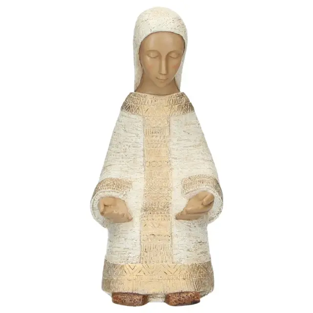 Vierge Paysanne - 27cm - Blanc / doré