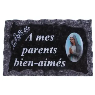 Grafplaat A mes parents bien aimés 9X14 cm