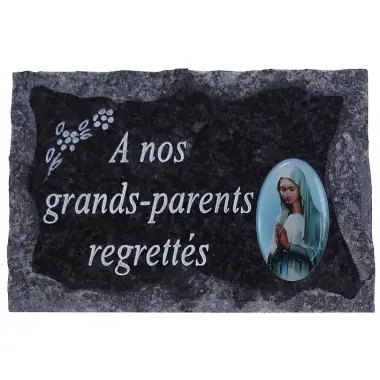 Plaque Cimetiere A Nos Grands-Parents Regrettes 9x14