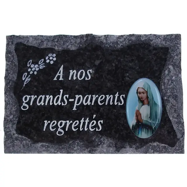 Plaque Cimetiere A Nos Grands-Parents Regrettes 9x14