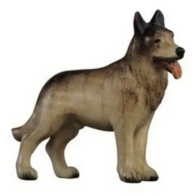 Hond duitse herder : Houtsnijwerk kerststal Pema 12 cm