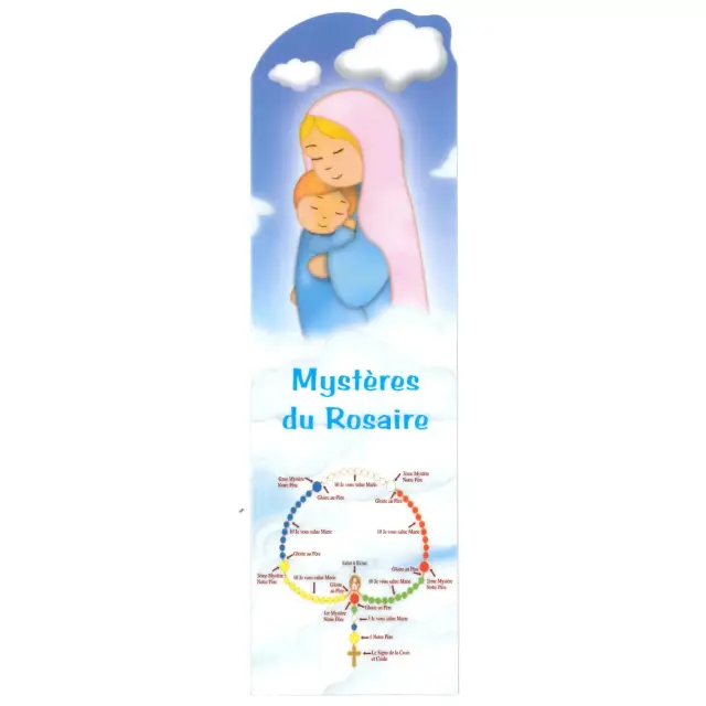 Bookmark / PVC Rosary mysteries 15 X 5 cm