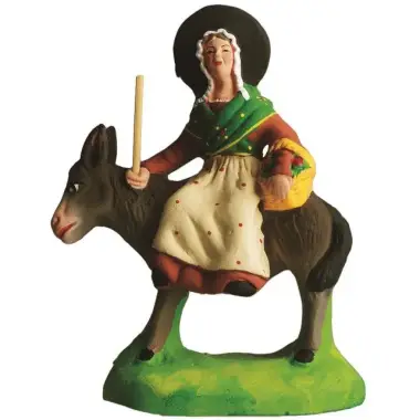 Santon Carbonel (N°2) Spécial Femme sur âne