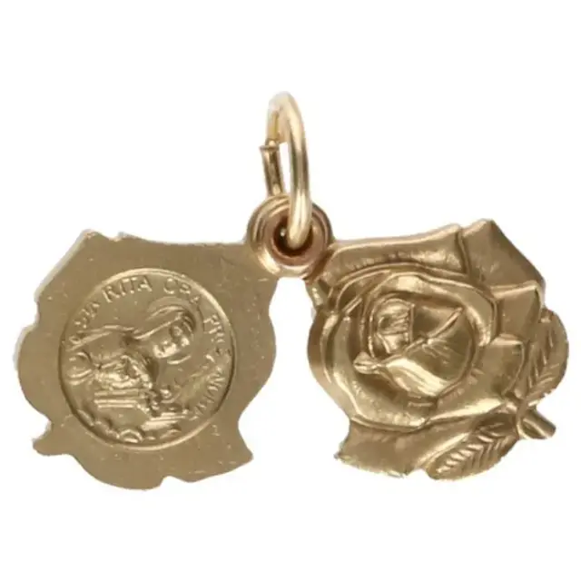 Medal St. Rita / St Anthony 13 mm Metal Doré