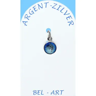Silver Medal Scapular 8 mm Blue Email