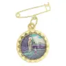 Pin apparition Banneux Medal Round Golden