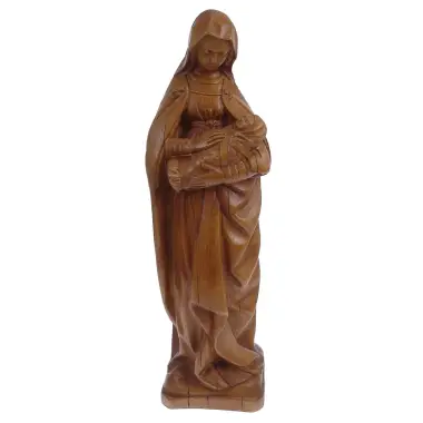 Statue 30 Cm Vierge D'autun Bois Clair