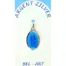 Médaille Argent - Miraculeuse - 17 mm - Email Bleu