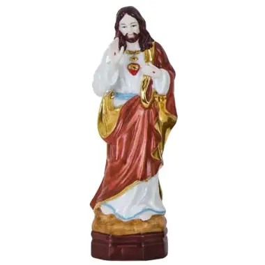Statue 20 Cm - Sacré Coeur - Porcelaine