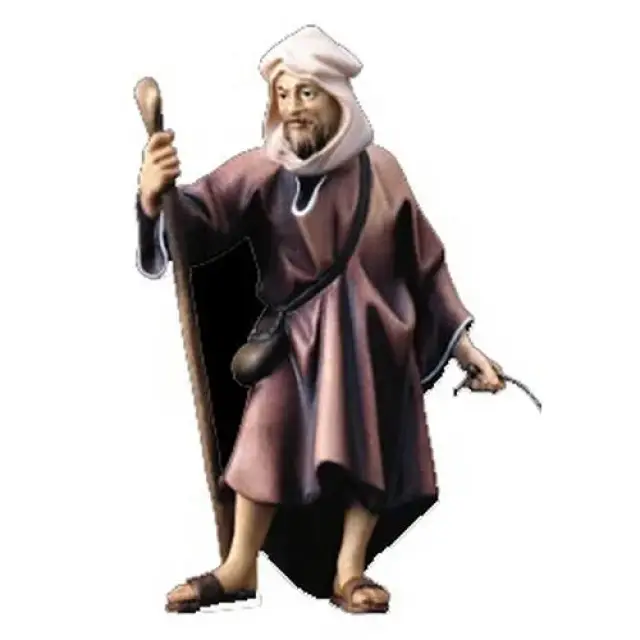 Page standing for elephant : Wood carved christmas nativity Ulrich 15 cm (5,9 inches)