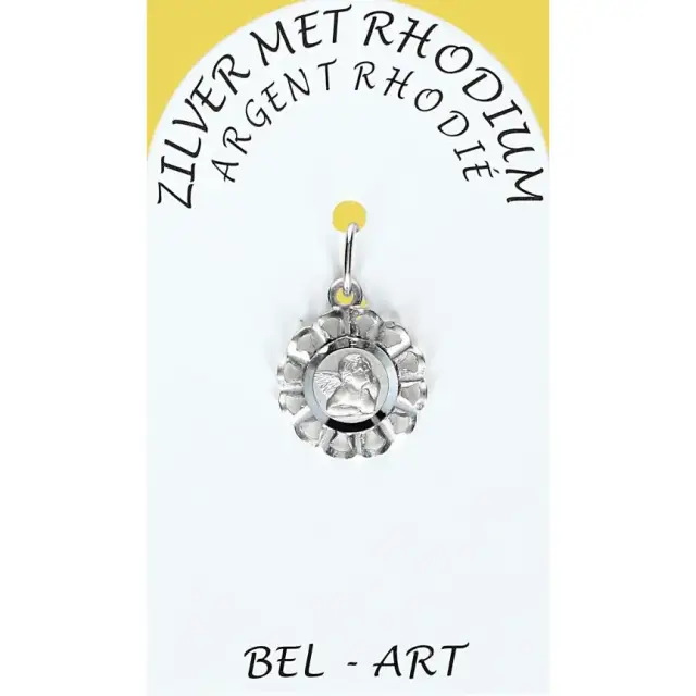 Médaille Argent Rhodié - Ange 13 mm