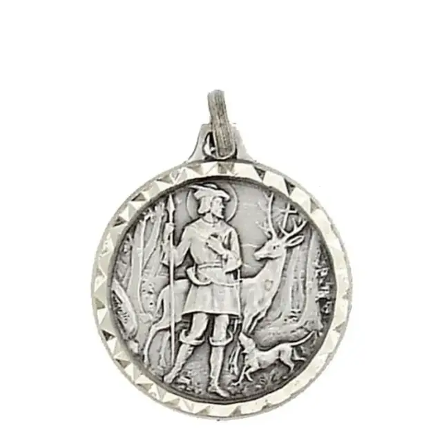 Medal St Hubert 16 mm Silver Plated