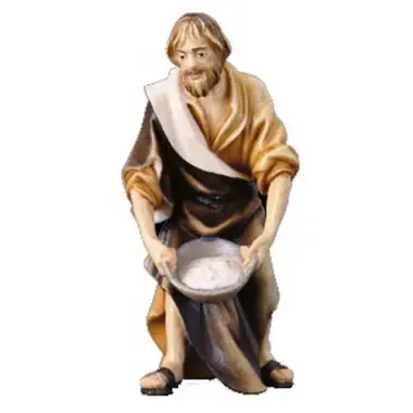 Berger/bol : crèche de Noël en bois Ulrich 15 cm