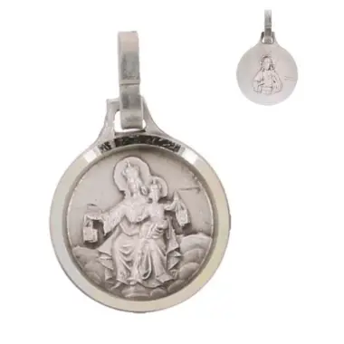 Medaille Scapulier - 12 mm - Metaal Verzilverd