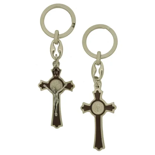 Porte-Clefs - St Benoît - Métal Argenté + Email
