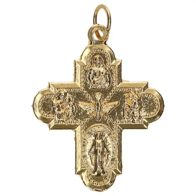 Croix Plurisaints - 26 mm - Métal doré