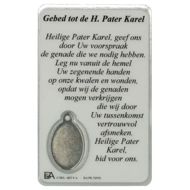 Card MedH Prayer Pater Karel text in Dutch