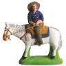 Santon Carbonel (N°2) Sujet Français Gardian cheval bleu
