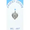 Médaille Argent Vierge priante Coeur 12 X 12 mm