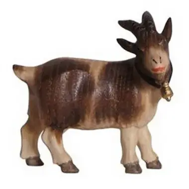 Goat with bell: wood carving nativity scene Pema 12 cm