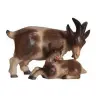 Goat and kid: wood carving nativity scene Pema 12 cm