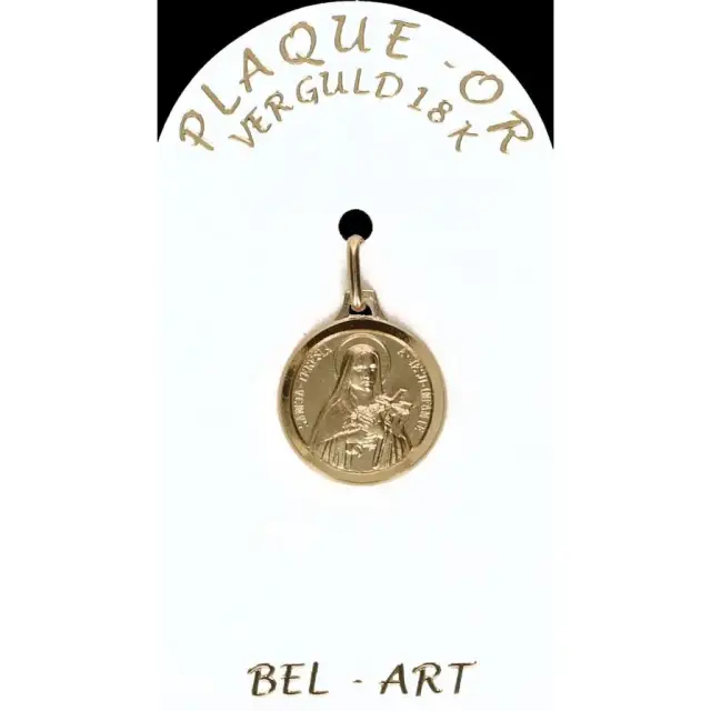 Gold plated medal St. Teresa 14 mm