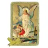 Wooden frame 10.5 x 6.5 cm Guardian Angel golden brodure