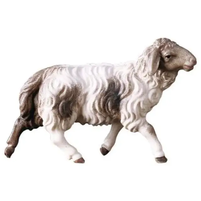 Sheep : Wood carved christmas nativity Ulrich 15 cm (5,9 inches)