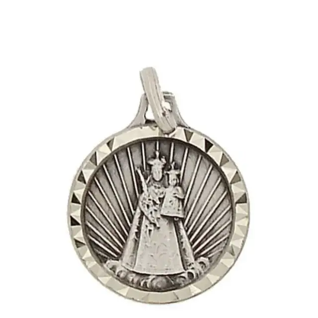 Medal Virgin and Child 14 mm Silver Plated