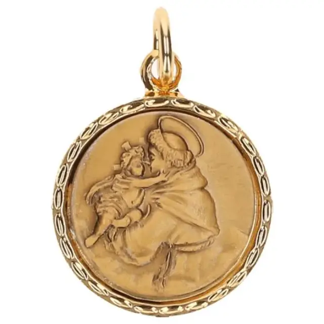 Medal St. Anthony 18 mm Golden metal Email