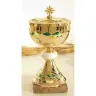Ciborie H 22 Cm Verguld Email Groen