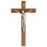 Croix Murale - 23 cm - Bois Corps Mét. Bronzé