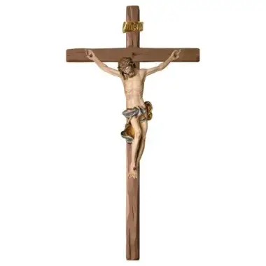 Croix Murale en bois sculpté 35 cm Couleur