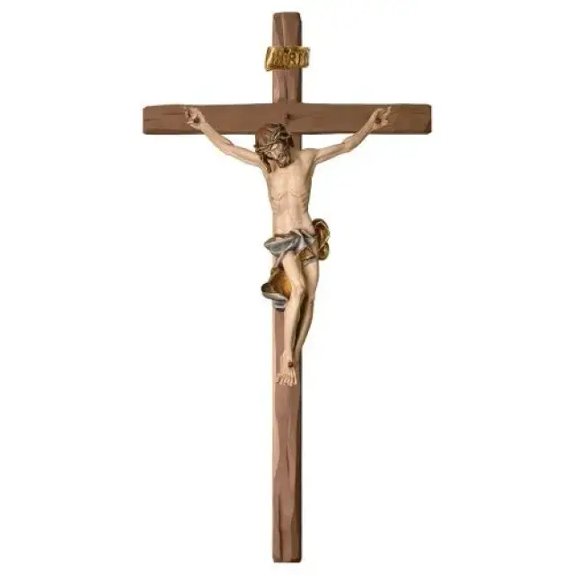Croix Murale en bois sculpté 35 cm Couleur