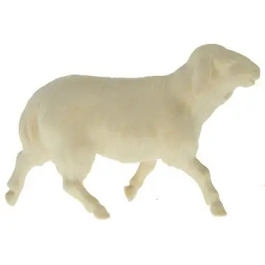 Houtsnijwerk Schaap Lopend voor kerstfiguren van 16 cm / Natuur